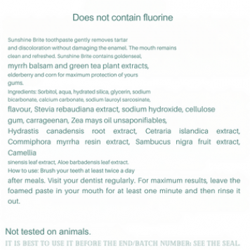 Zubní pasta Sunshine Brite NSP Model NSP 2851 | Obrázek č. 2